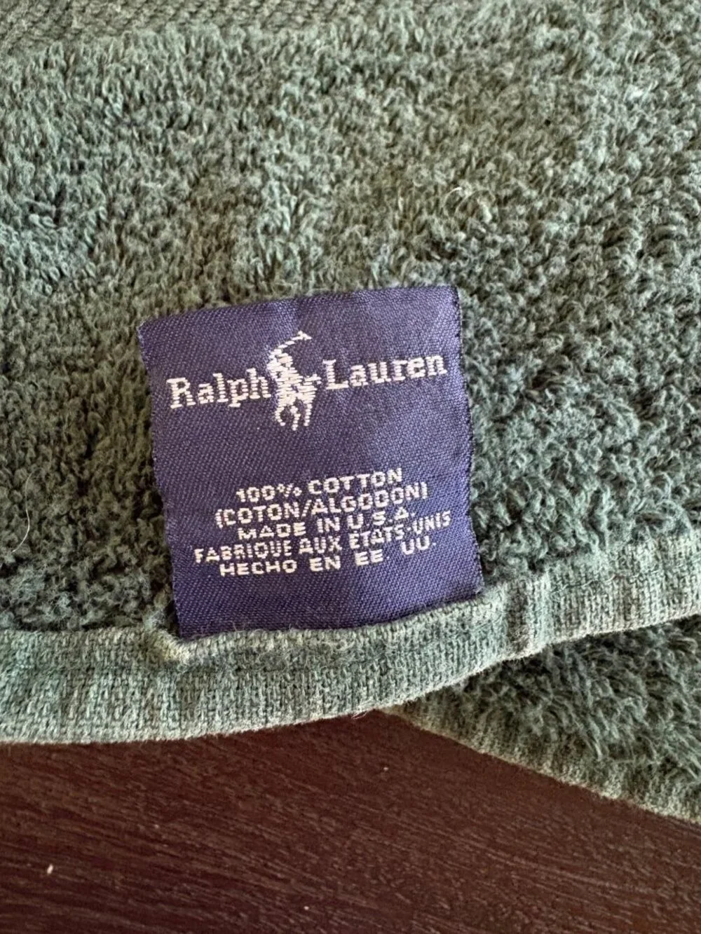 VTG Ralph Lauren Polo Player Towel Set 6 Piece Forest Green Logo USA Made